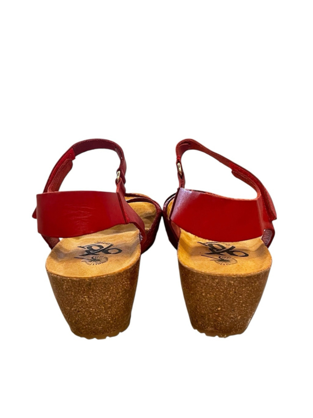 OTBT Womens Size 9M Harriett Woven Criss Cross Cork Wedge Sandal Leather Red - Picture 7 of 14